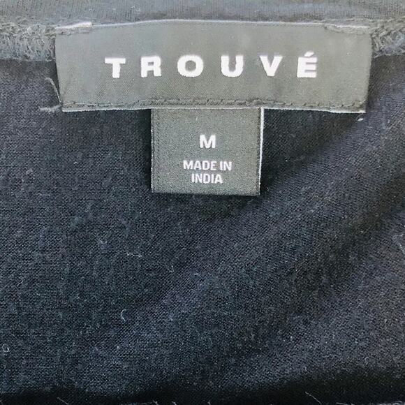 Trouve Black Sleeveless Sheer Back Blouse Size M - Picture 2 of 8